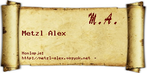 Metzl Alex névjegykártya